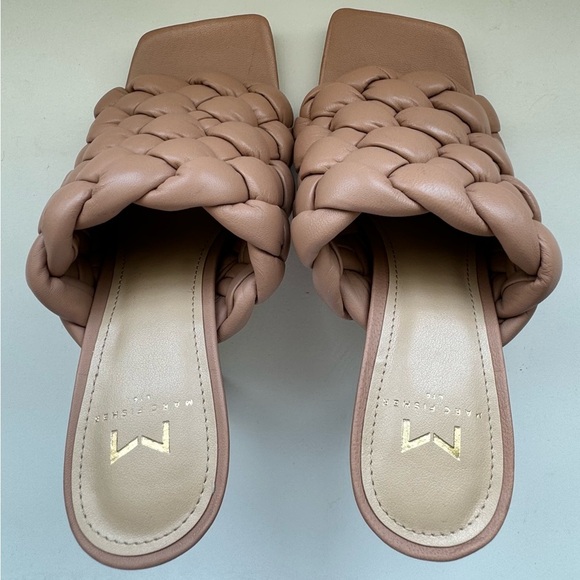 NEW MARC FISHER Dakini Square Toe Leather Slide/Sandal, Tan Size 5.5 - Picture 6 of 8